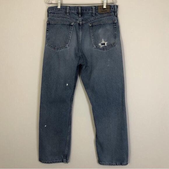 Wrangler 35 x 30 Relaxed Fit Country Grunge Denim Jeans Yallternative Distressed - Picture 2 of 4